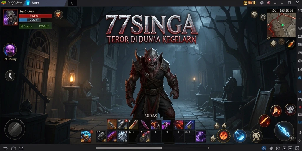 Screenshot gameplay 77SINGA dengan suasana Horror yang mengerikan.