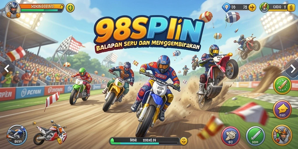 Gameplay mendebarkan dalam balapan mobil di 98SPIN.