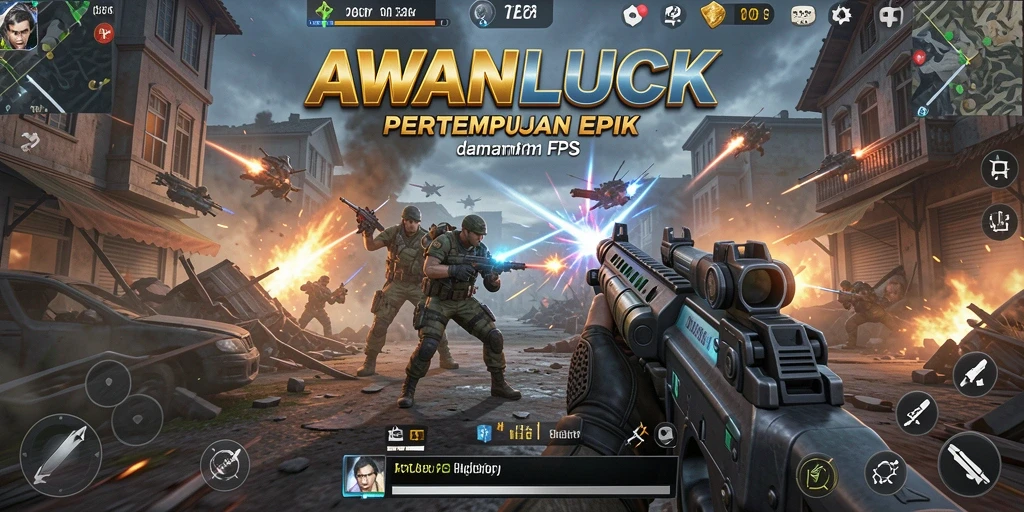 Gameplay menegangkan dalam AWANLUCK dengan aksi FPS yang seru.