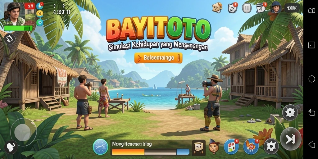 Tampilan gameplay <strong>BAYITOTO</strong> menunjukkan interaksi karakter yang mendalam dan aktivitas keren.