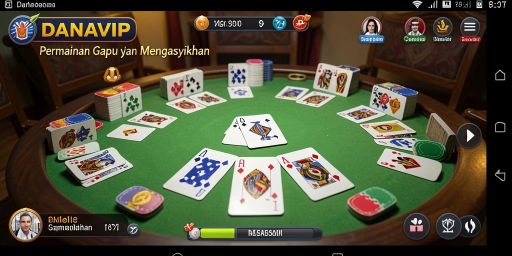 Tampilan gameplay seru dalam aplikasi Gaple DANAVIP.