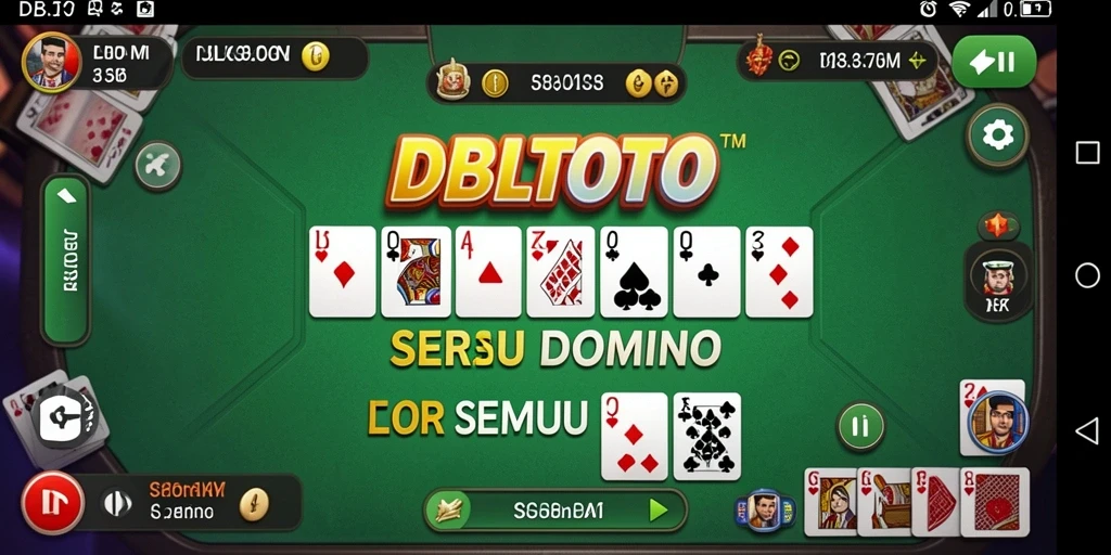 Tampilan gameplay menyenangkan dalam aplikasi DBLTOTO yang menawarkan permainan Domino.