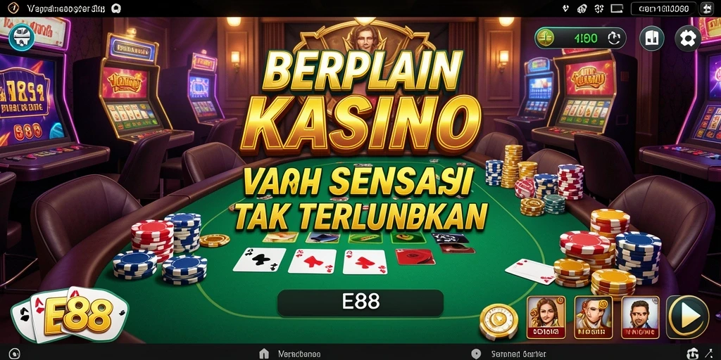 Tampilan gameplay seru di E88 dengan berbagai permainan Kasino.