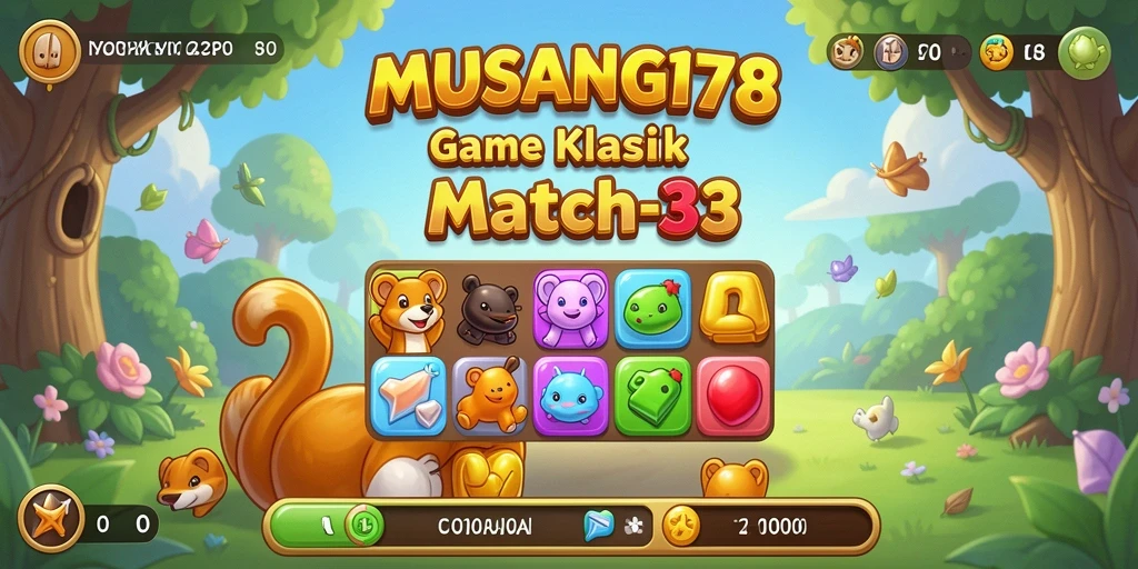 Tangkapan layar permainan MUSANG178 menampilkan aksi Match-3 yang seru.