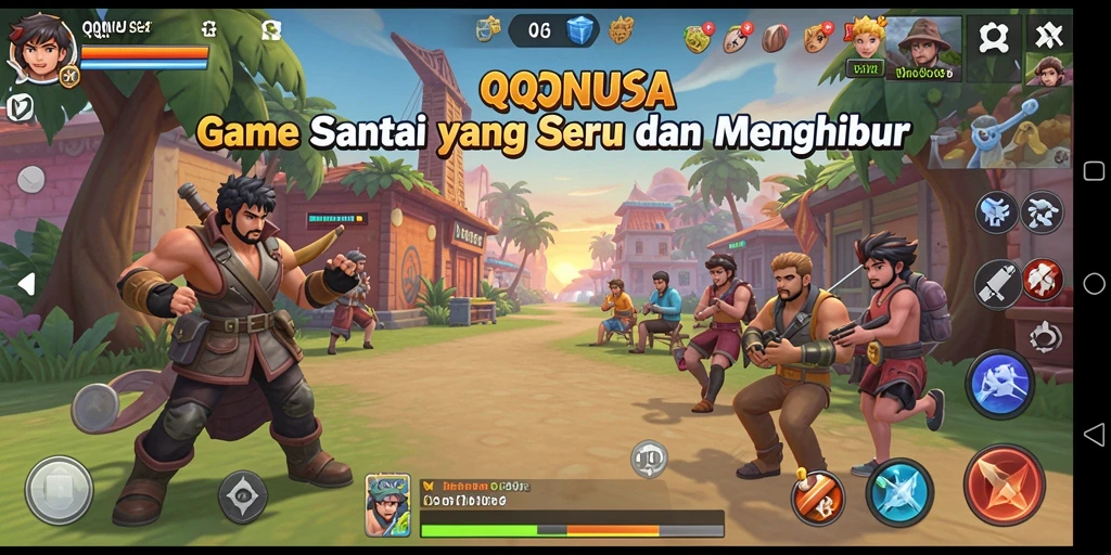Tangkapan layar utama QQNUSA yang menunjukkan gameplay santai dan menyenangkan.