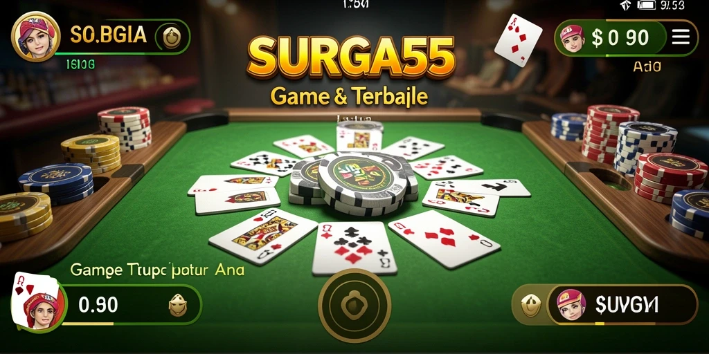 Tampilan permainan Gaple yang menarik dan interaktif di SURGA55.