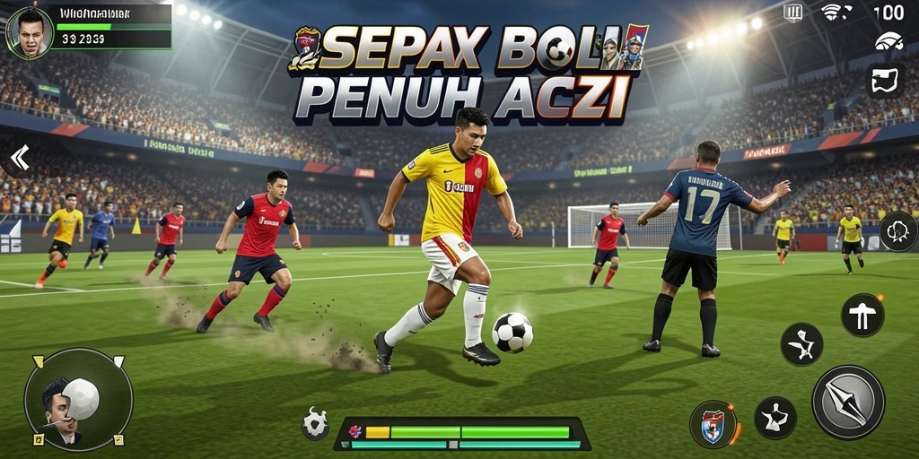 Tampilan gameplay seru dalam game sepak bola WIN33.