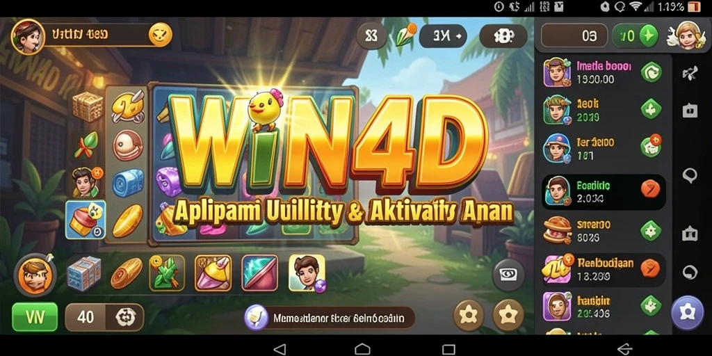 Tampilan antarmuka utama WIN4D dengan fitur manajemen waktu.